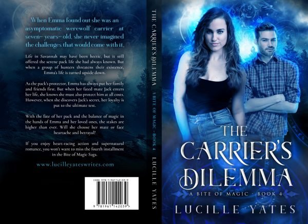 Print wrap cover for The Carrier's Dilemma by Lucille Yates. Includes front cover, spine, and back cover.