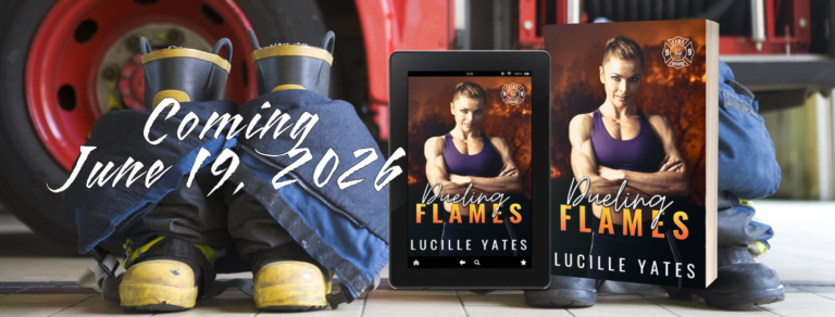 Banner announcing Dueling Flames novel coming on June 19, 2026.